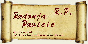 Radonja Pavičić vizit kartica